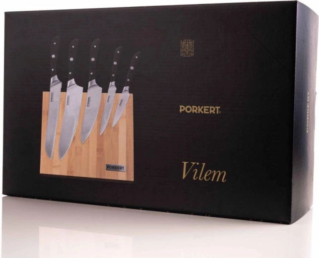 Vilem keukenmessenset 5 stuks met magnetisch bamboe blok