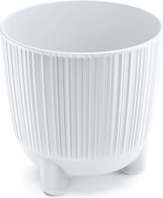 Cache-pot en plastique avec petits pieds 10,7 cm blanc