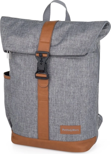 Wickelrucksack für den Kinderwagen Petite&Mars Jackob Ultimate Grey