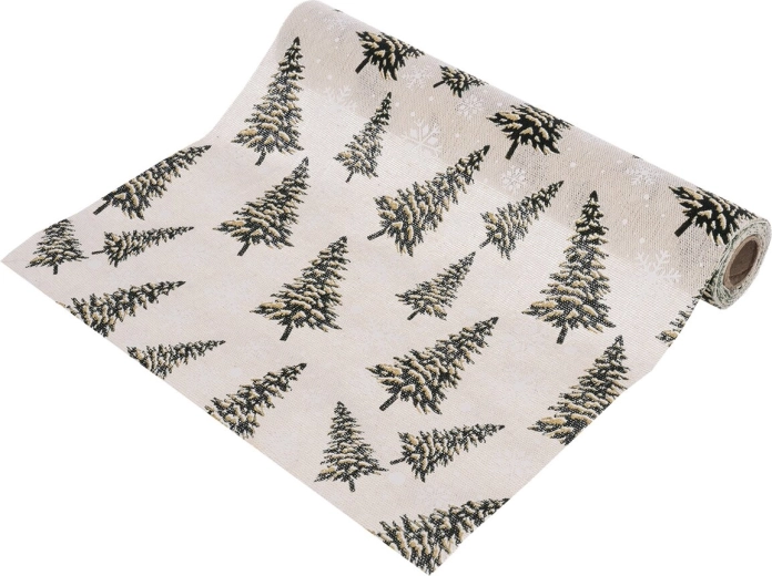 Kersttafelloper met boommotief 250 × 28 cm - 1 stuk