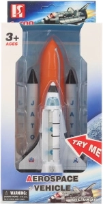 Fusée spatiale avec lumières et sons, métallique, 22 cm