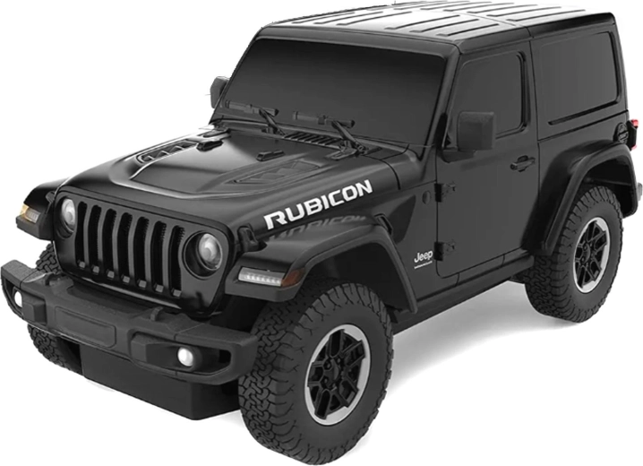 Jeep Wrangler JL op afstand bestuurbaar Rastar in schaal 1:24, zwart