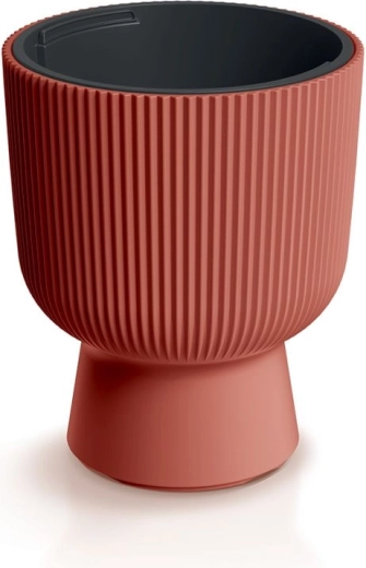 Milly Planter with Insert 30 cm – copper color, modern ribbed design