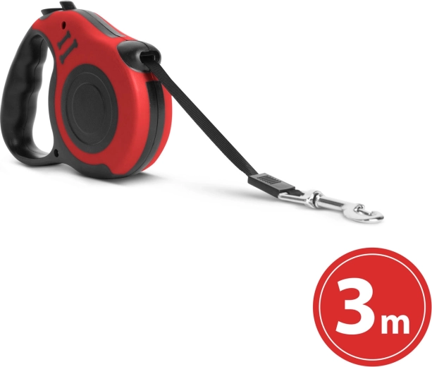 Laisse automatique pour chiens 3 m rouge