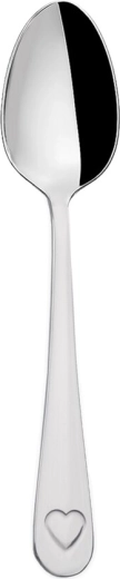 Cuillère à thé en acier inoxydable avec motif cœur