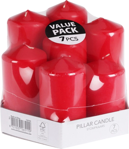 Set rode kaarsen – 7‑delige decoratieve collectie
