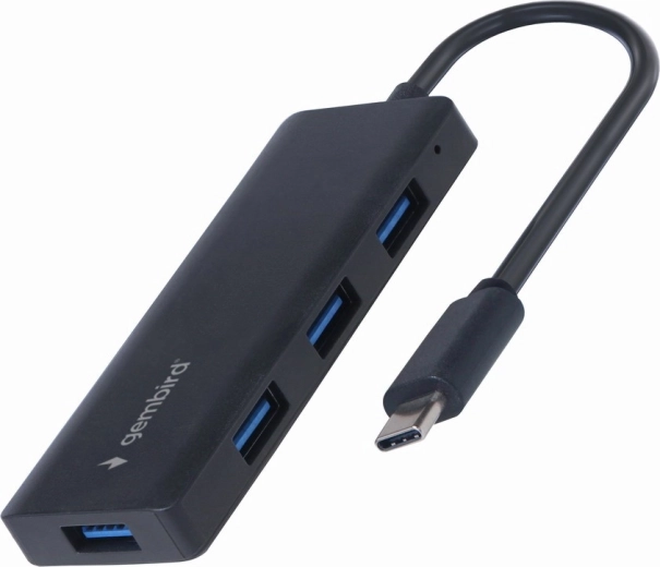 Hub USB‑C Gembird 4× USB‑A (USB 3.1 Gen 1), noir