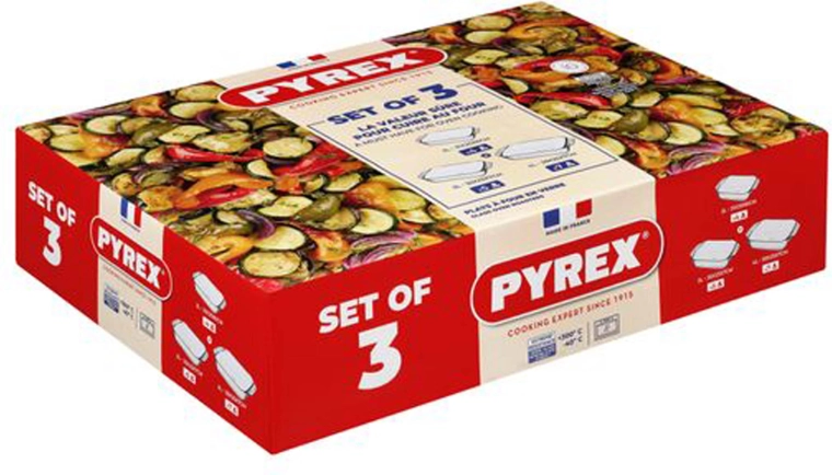 Set van glazen ovenschaal PYREX 2 l, 3 l en 4 l