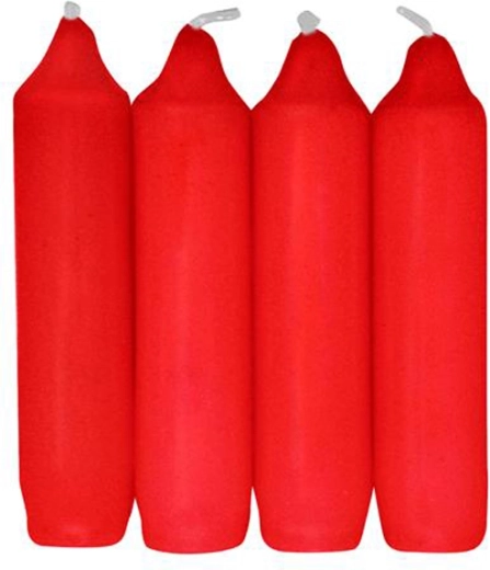Adventskaarsen PROVENCE rood 10 cm (4 stuks)