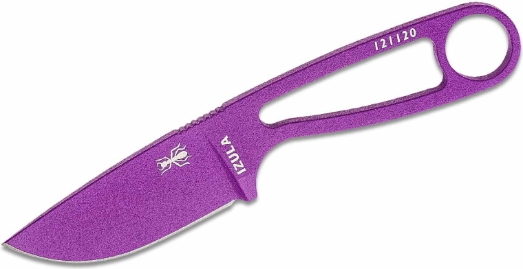 ESEE Izula couteau de cou violet en acier au carbone avec étui noir