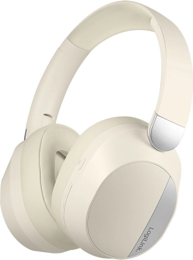 Wireless headphones with microphone with ANC, cream