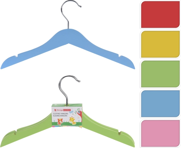 Lot de cintres en bois pour enfants – 2 pcs, colorés