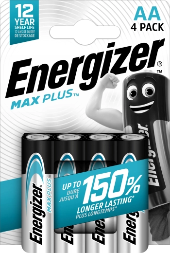 Energizer Max Plus AA alkaline batteries - 4 pcs