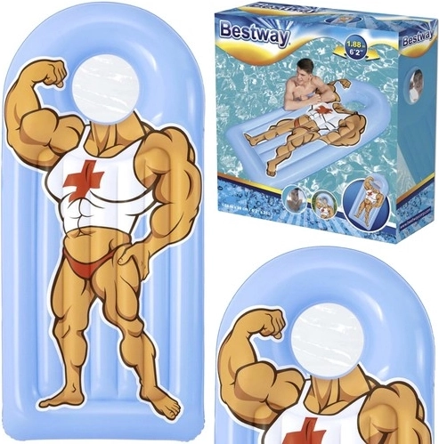 Opblaasbaar luchtbed voor in het water BESTWAY met grappige print