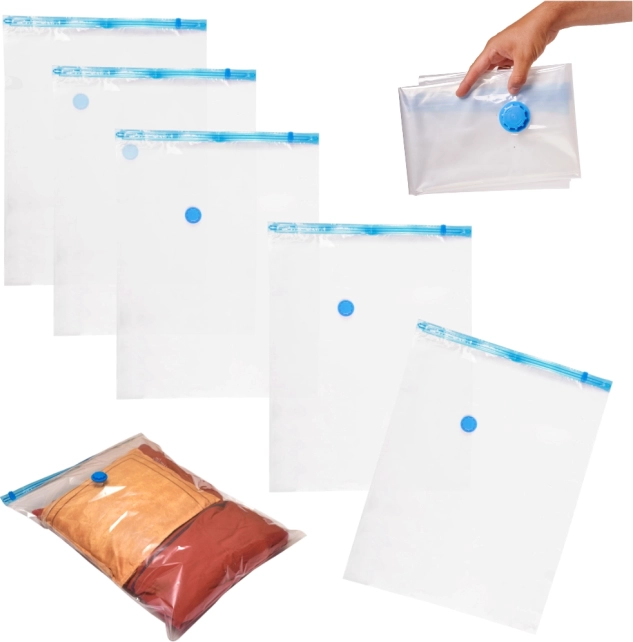 Sacs de rangement sous vide pour vêtements 5 pièces 60x80 cm