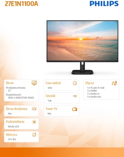 Monitor Philips 27 inch IPS 100Hz HDMI Luidsprekers