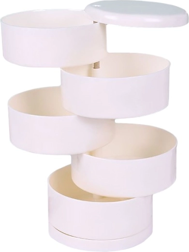 Boîte à bijoux à quatre niveaux - blanche