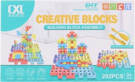 Schroefbare kunststof bouwset 202 onderdelen