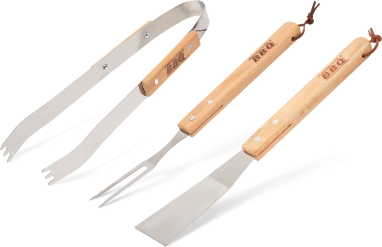 Barbecueset met houten handvat, 3 stuks