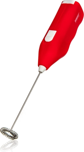 Culinaria Red Handheld Milk Frother, stainless steel