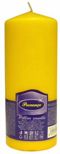 Bougie cylindrique en paraffine jaune 6,3 × 16 cm
