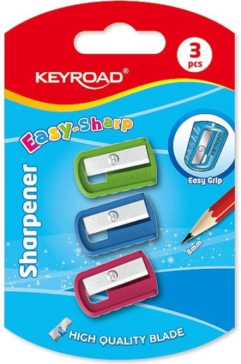 KEYROAD Slim Plastic Sharpener, 3 pcs