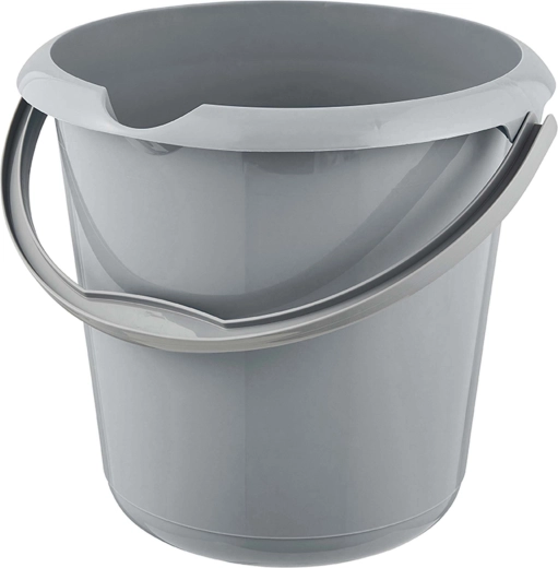 Seau en plastique avec bec verseur 10 l gris