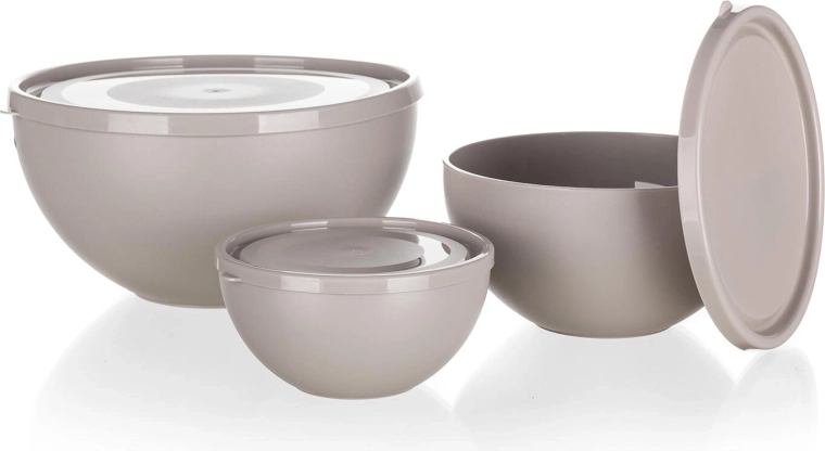 Set aus Kunststoffschüsseln mit Deckeln CULINARIA LATTE 0,2 l + 0,5 l + 1,2 l