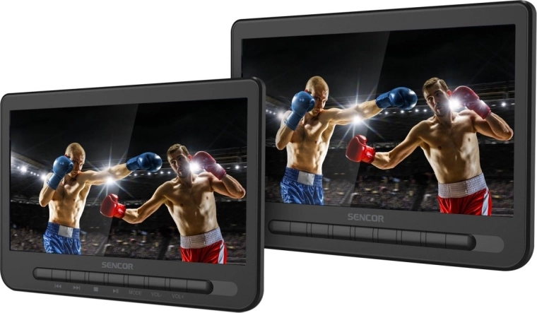Sencor draagbare duale dvd-speler met twee 10" LCD-schermen