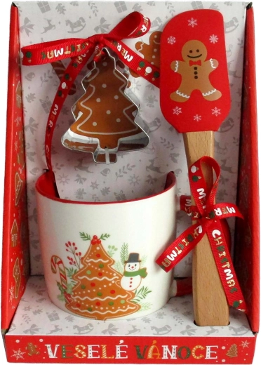 Becher 350 ml mit Set: Ausstechform und Teigschaber Lebkuchenmännchen