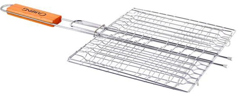 Toro Camping Grill Grate with Wooden Handle 28 × 27 cm