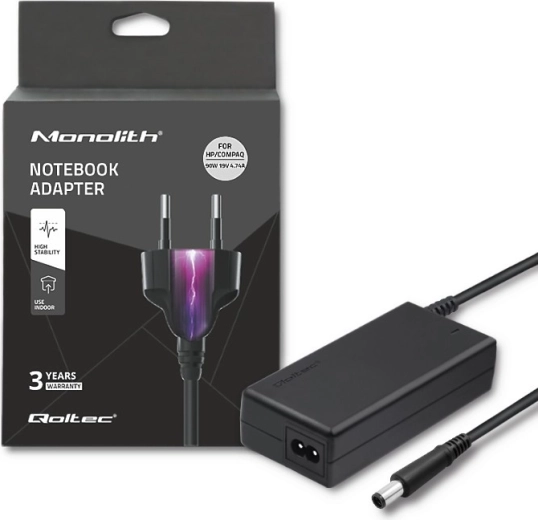 Power adapter for HP Compaq 90 W, 19 V, 4.74 A, 7.4 × 5.0 connector with pin