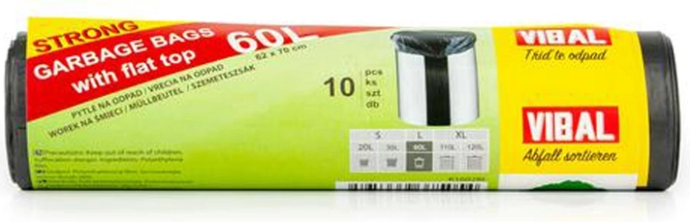 Trash bags 60 l, 10 pcs