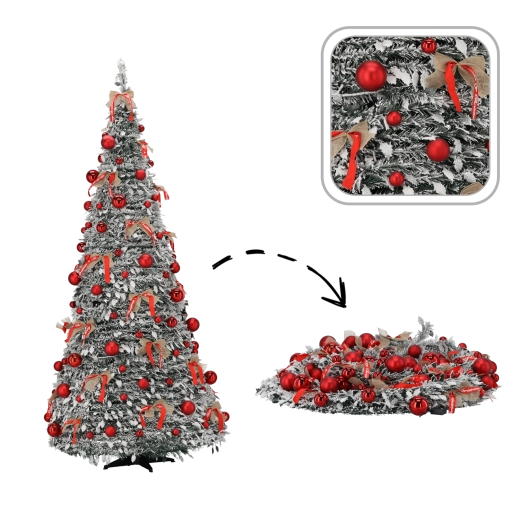 Sapin de Noël artificiel pliable Wanda 180 cm avec éclairage LED