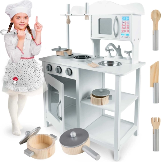 Houten kinderkeuken 60 × 30 × 85 cm wit RICOKIDS