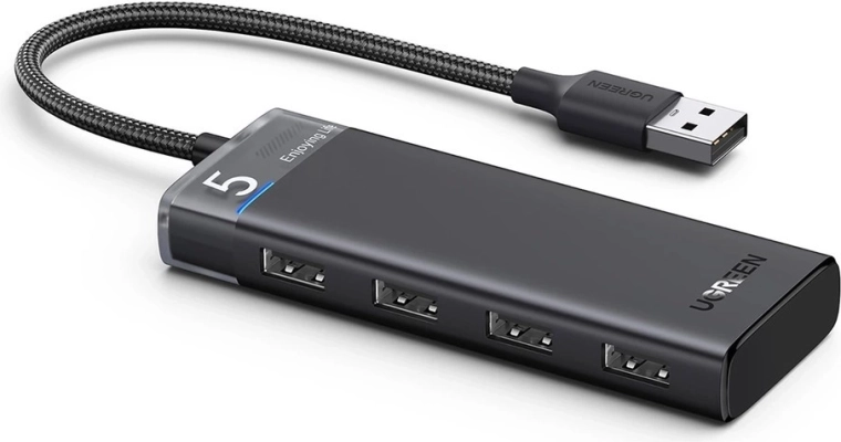 Hub USB Ugreen CM653 4× USB-A 3.0 (gris) - 1 pièce