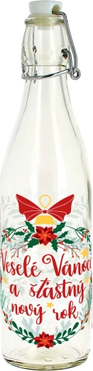 Glazen fles met beugelsluiting 540 ml Vrolijk Kerstfeest