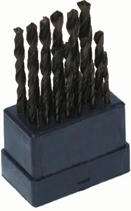 Set HSS metaalboren 1,0–10,0 mm met TiN-coating, 19-delig