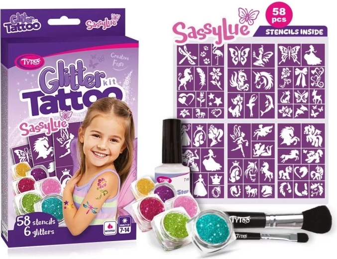 SassyLue large set of glitter tattoos for girls
