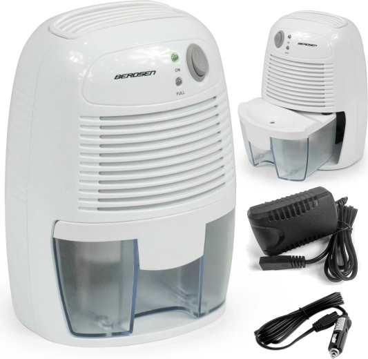 Mini déshumidificateur d’air Berdsen avec adaptateur voiture BR-68W blanc