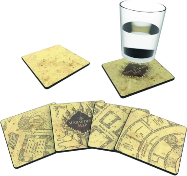 Set de sous-verres MARAUDER'S MAP (4 pcs) – thermoréactifs