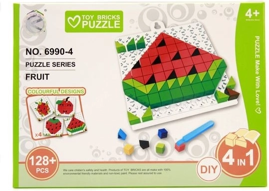 Puzzelbouwset fruit 128 stukjes - 1 stuk