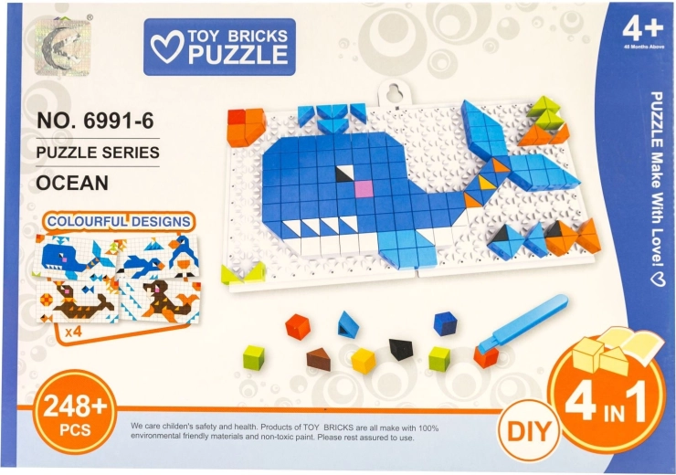 Kinderpuzzel 4-in-1 zeedieren 248 stukjes