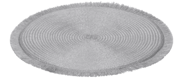 Silver round table placemat 35 cm made of polyester
