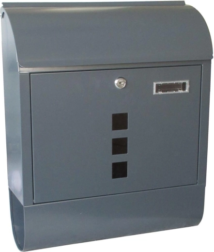 Mail box with newspaper tube anthracite 380 × 465 × 125 mm