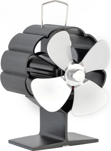 ALFA Stove Fan, Thermoelectric, 4 Blades, Silver