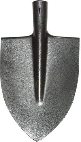 Pointed spade without handle, hammer-finish powder coating