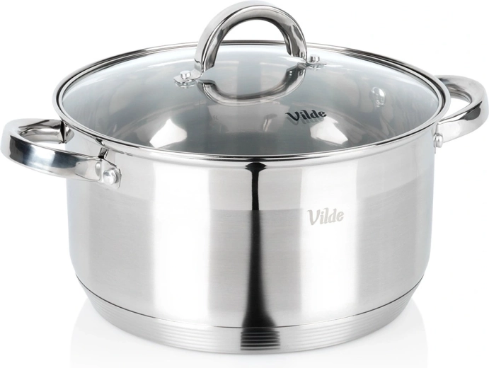 RVS pan met glazen deksel Inoxcellent 24 cm, 5,8 l