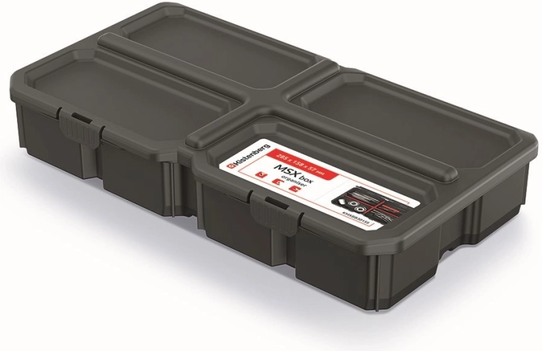 Organisateur pour outils MSX Box, noir, 28,5 × 15,8 × 5,7 cm