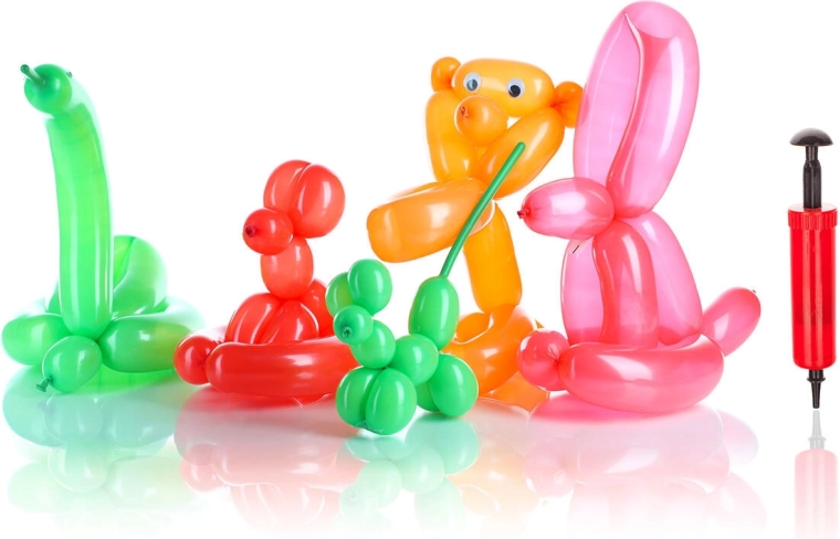 Ballons à sculpter 30 cm avec pompe (6 pièces)